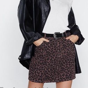 Leopard print mini skirt